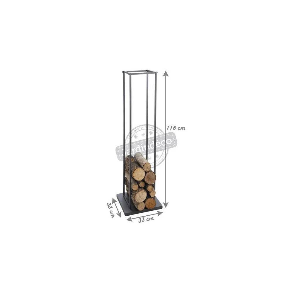 Range-bûches métal noir H 115 cm L 33 cm – AUBRY GASPARD - Imagen 3