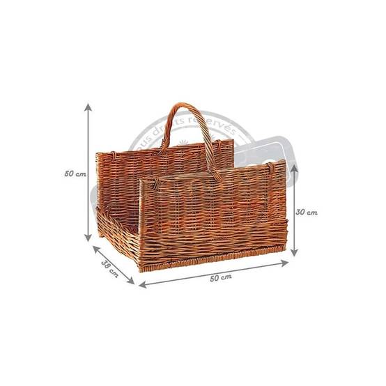 Panier à bûches osier buff H 50 cm L 50 cm – AUBRY GASPARD - Image 2