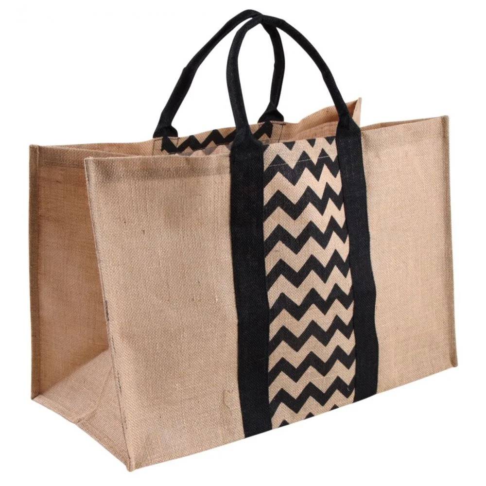 Sac à Bûches Jute Chevron Noir 60 cm 40 cm – AUBRY GASPARD - Imagen 5