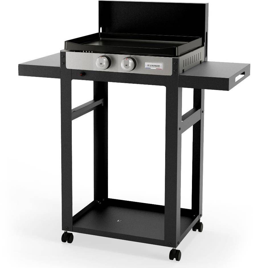 Le Marquier - Plancha gaz 2 feux sur chariot inox noir Française 250 Duo Le Marquier - Image 7