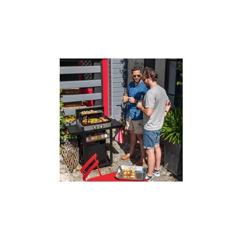Le Marquier - Plancha gaz 2 feux sur chariot inox noir Française 250 Duo Le Marquier - Image 9