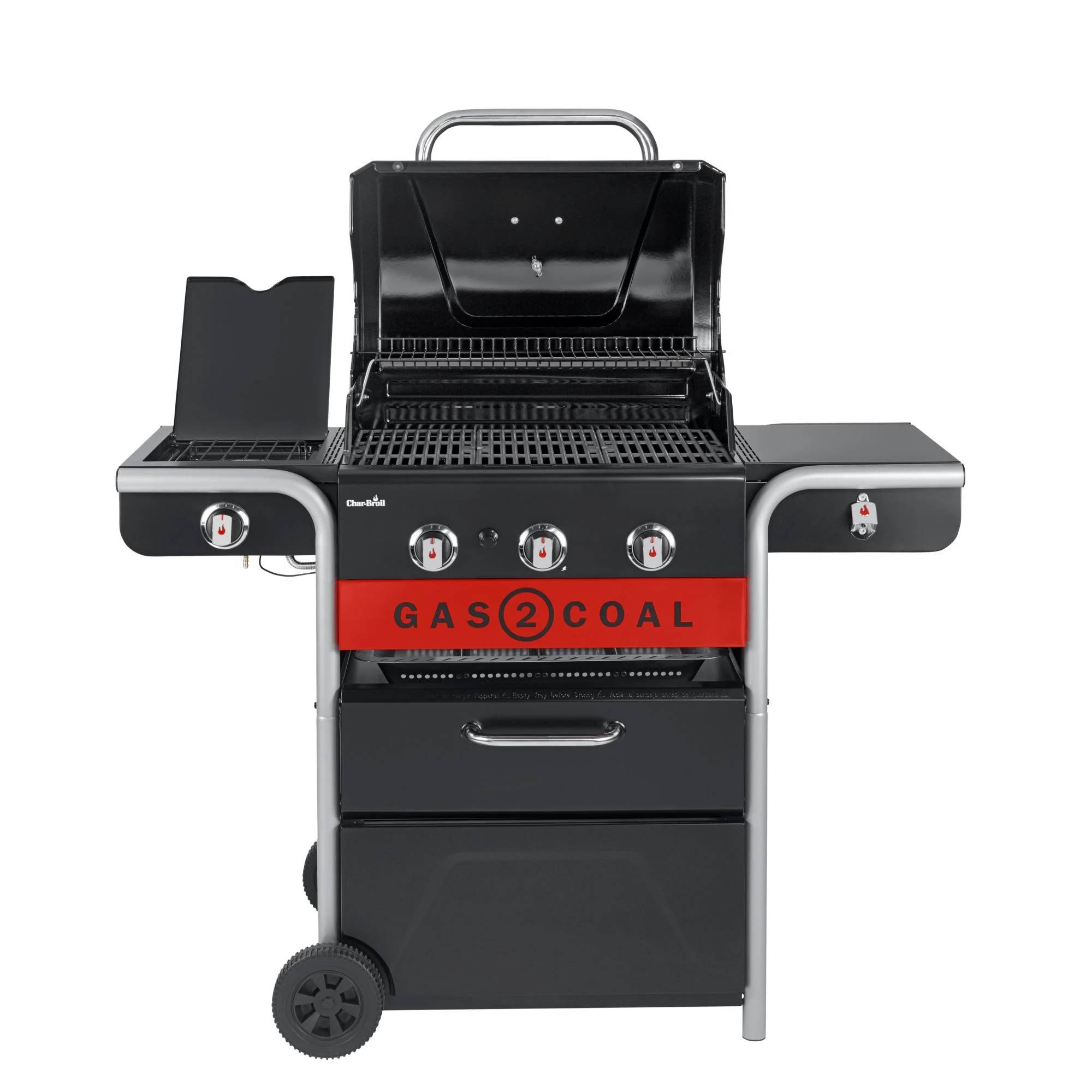 Char-broil - Barbacoa Híbrida Gas & Carbón 3 Quemadores Inox Negro 134 x 62,9 x 116,8 cm - CHAR-BROIL - Imagen 16