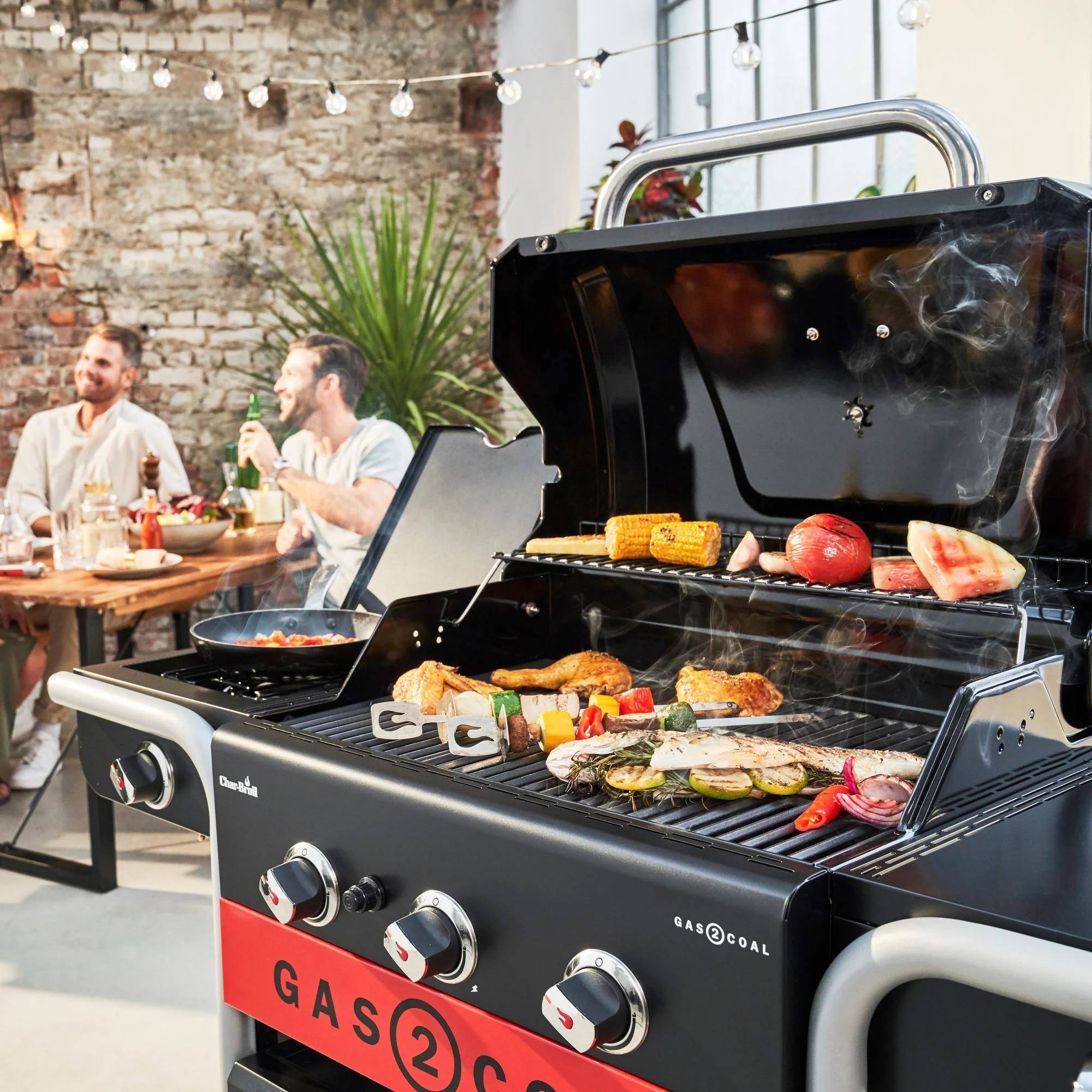 Char-broil - Barbacoa Híbrida Gas & Carbón 3 Quemadores Inox Negro 134 x 62,9 x 116,8 cm - CHAR-BROIL - Imagen 17