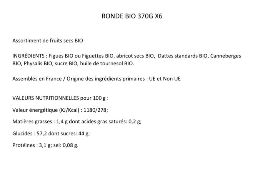 Les Vergers d'Escoute - Les Vergers d'Escoute - Corbeille Ronde Bio fruits secs 370 g - Image 2