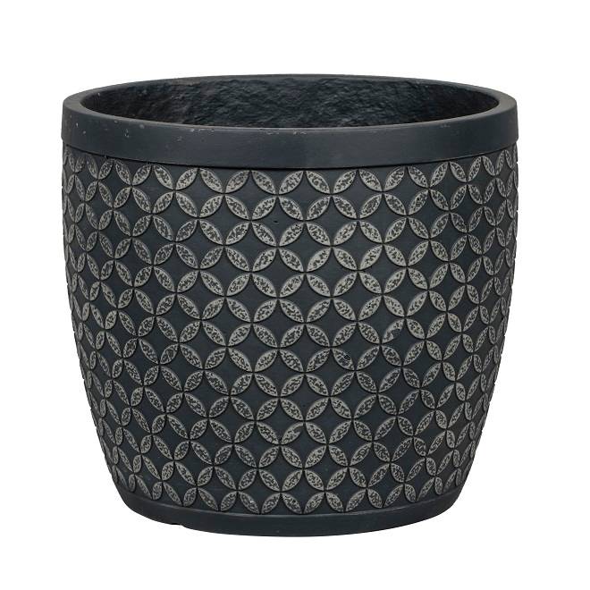 Pot Tulsa en fibre Antique Noir Ø.36 x H.32 cm