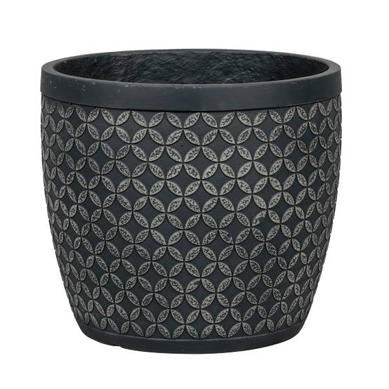 Pot Tulsa en fibre Antique Noir Ø.44 x H.39 cm