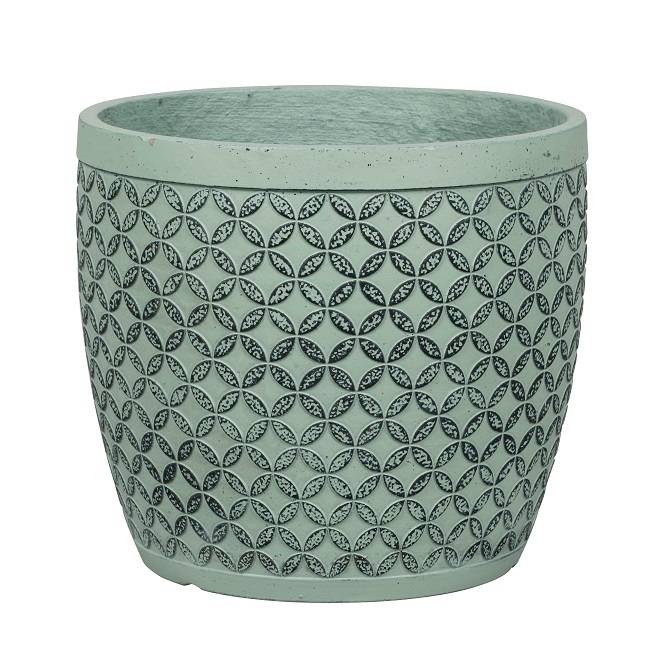Pot Tulsa en fibre Antique Vert Ø.24 x H.21 cm