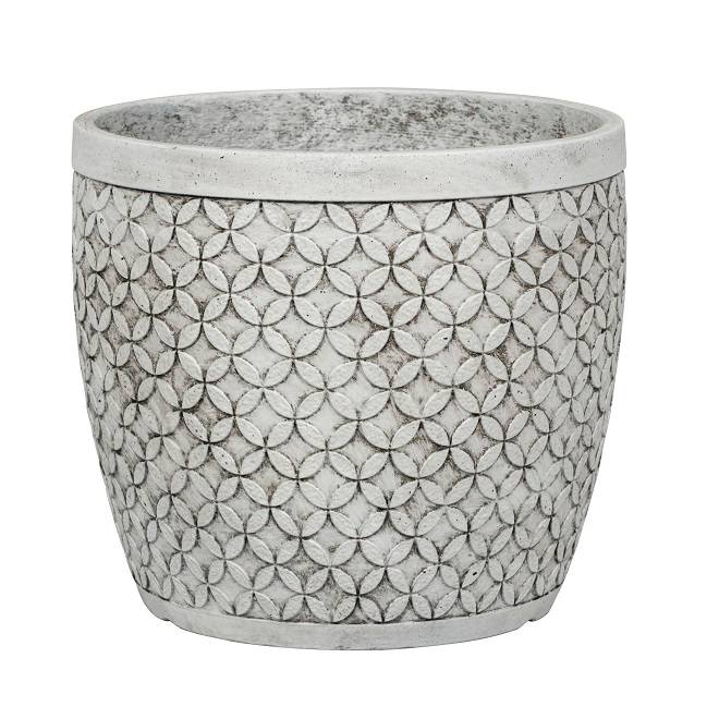 Pot Tulsa en fibre Antique Blanc Ø.30 x H.26 cm