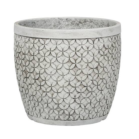 Pot Tulsa en fibre Antique Blanc Ø.44 x H.39 cm