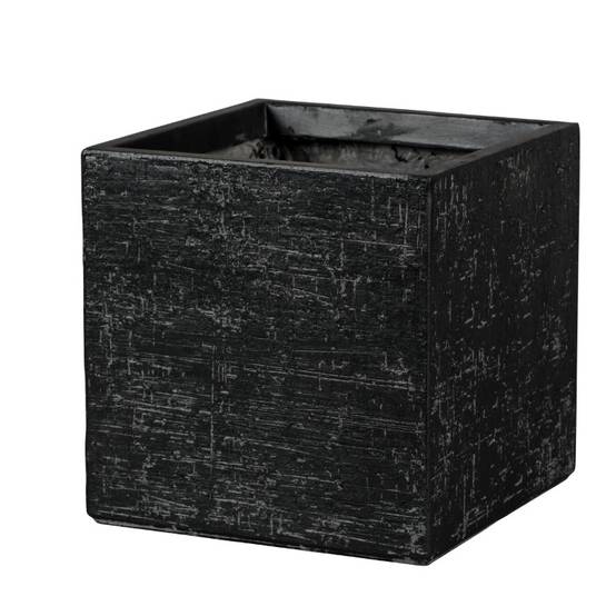 Pot Colorado en fibre Noir L.33 x l.33 x H.33 cm