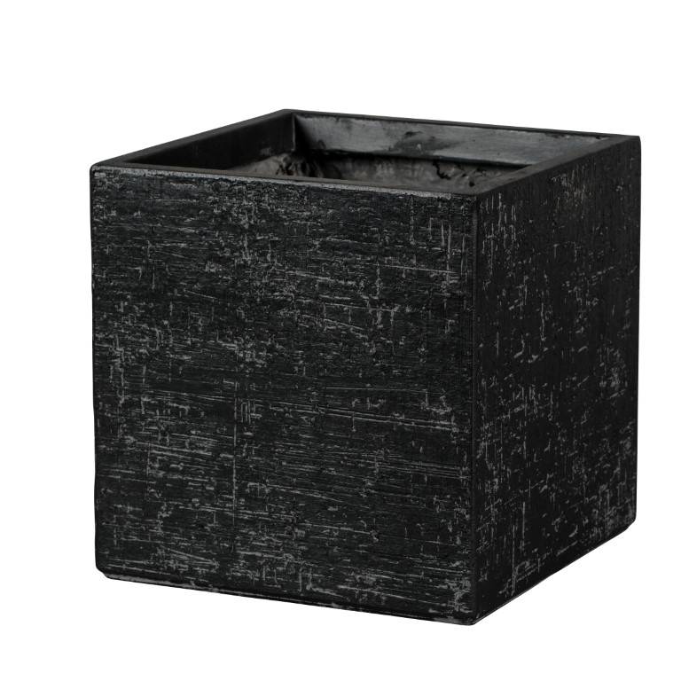 Pot Colorado en fibre Noir L.33 x l.33 x H.33 cm