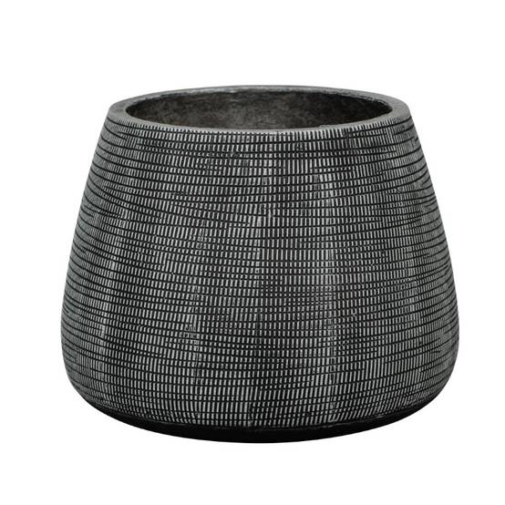 Pot Kansas en fibre Gris Ø.25 x H.19 cm