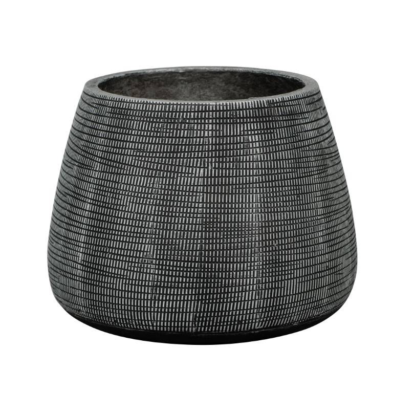 Maceta Kansas de fibra Gris Ø.25 x H.19 cm