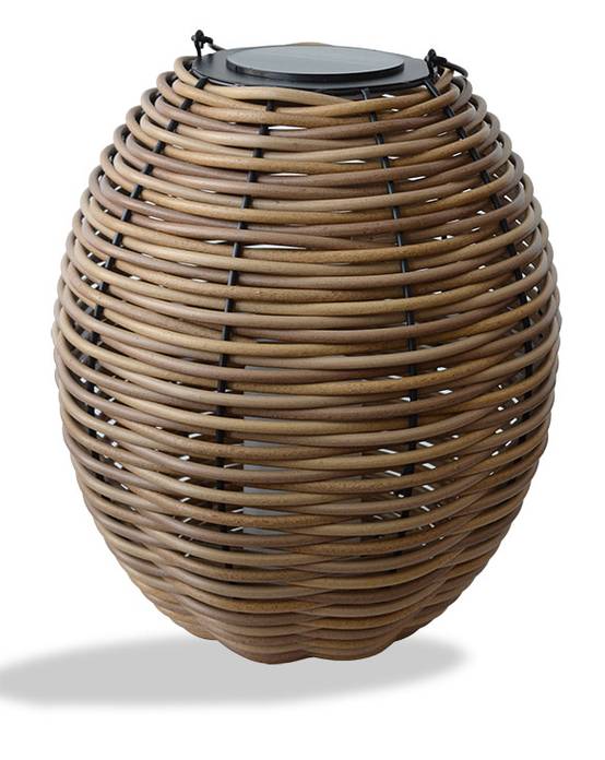AIC International - Lanterne solaire Alicia en osier tressé Ø.42 x H.46 cm - Image 1