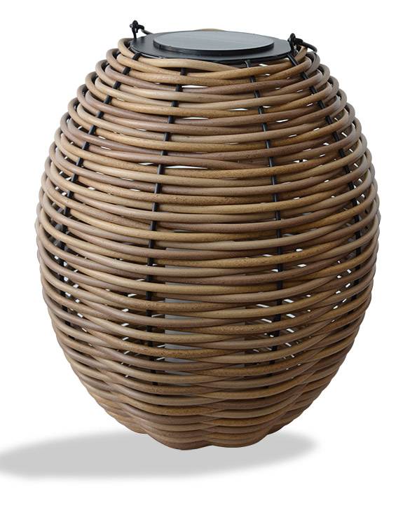 AIC International - Lanterne solaire Alicia en osier tressé Ø.42 x H.46 cm - Image 1