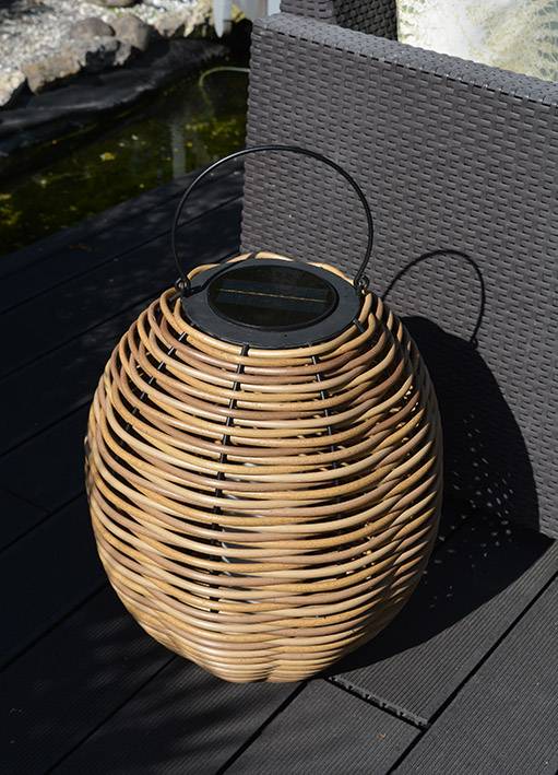 AIC International - Lanterne solaire Alicia en osier tressé Ø.42 x H.46 cm - Image 3