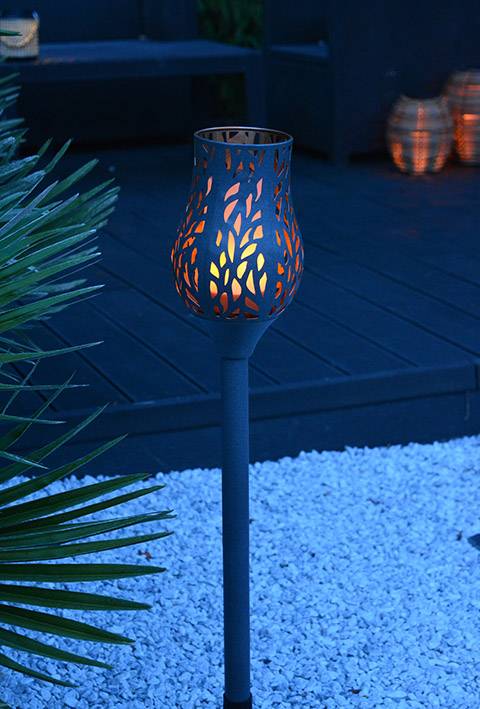 AIC International - AIC International - Flambeau solaire Tulipe L.15 x l.15 x H.74 cm - Image 6