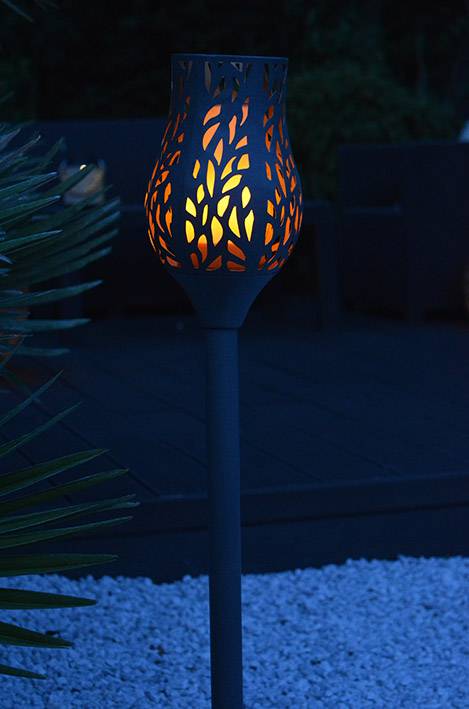 AIC International - AIC International - Flambeau solaire Tulipe L.15 x l.15 x H.74 cm - Image 4