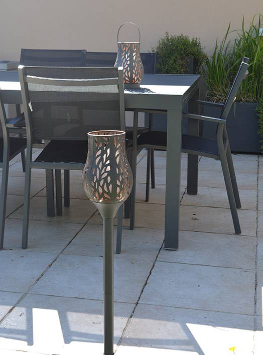 AIC International - AIC International - Flambeau solaire Tulipe L.15 x l.15 x H.74 cm - Image 5