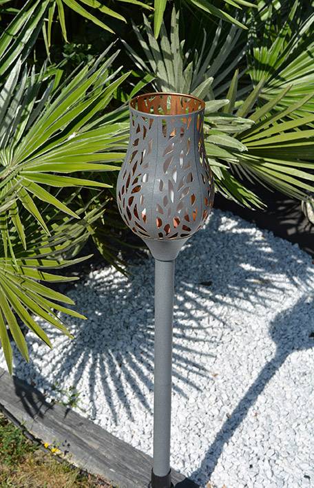AIC International - AIC International - Flambeau solaire Tulipe L.15 x l.15 x H.74 cm - Image 8