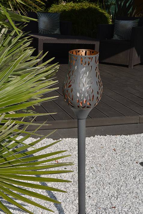 AIC International - AIC International - Flambeau solaire Tulipe L.15 x l.15 x H.74 cm - Image 7