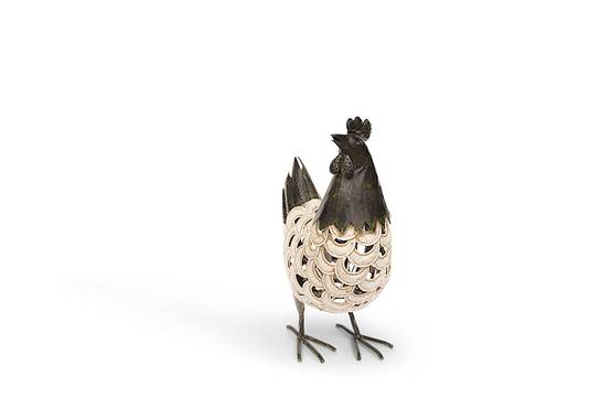 Garden ID - Poule décorative en métal à poser L.26 x l.16 x H.40 cm - Image 4