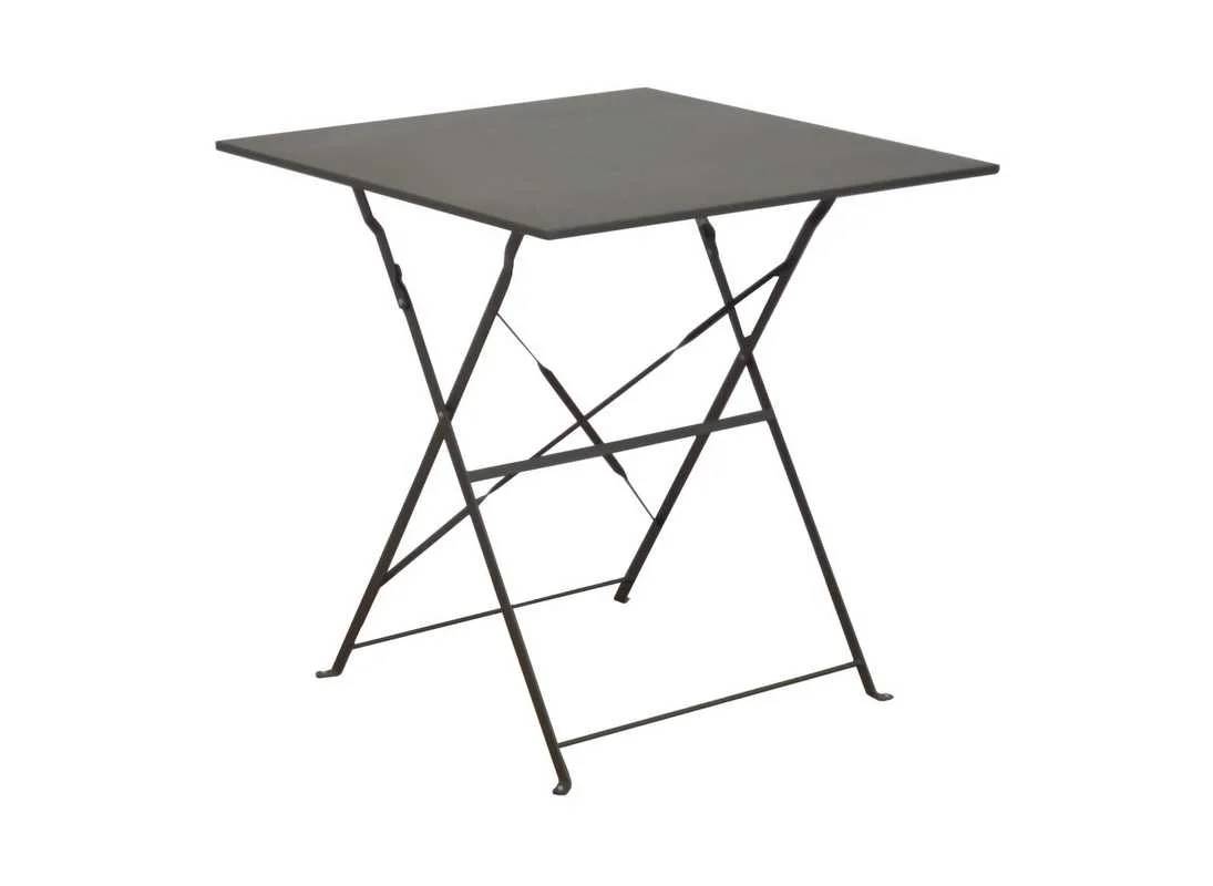 Pro Loisirs - Table de jardin carré pliante acier gris 2 personnes Cuba Proloisirs - Image 1