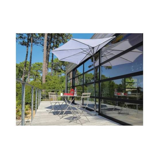 Pro Loisirs - Table de jardin carré pliante acier bleu 2 personnes Cuba Proloisirs - Image 3