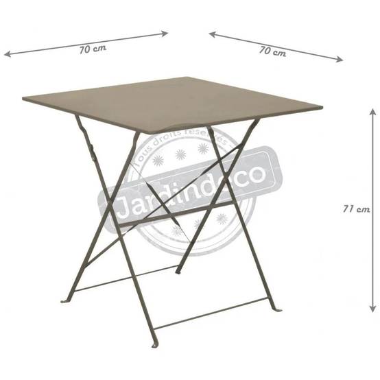 Pro Loisirs - Table de jardin carré pliante acier bleu 2 personnes Cuba Proloisirs - Image 4