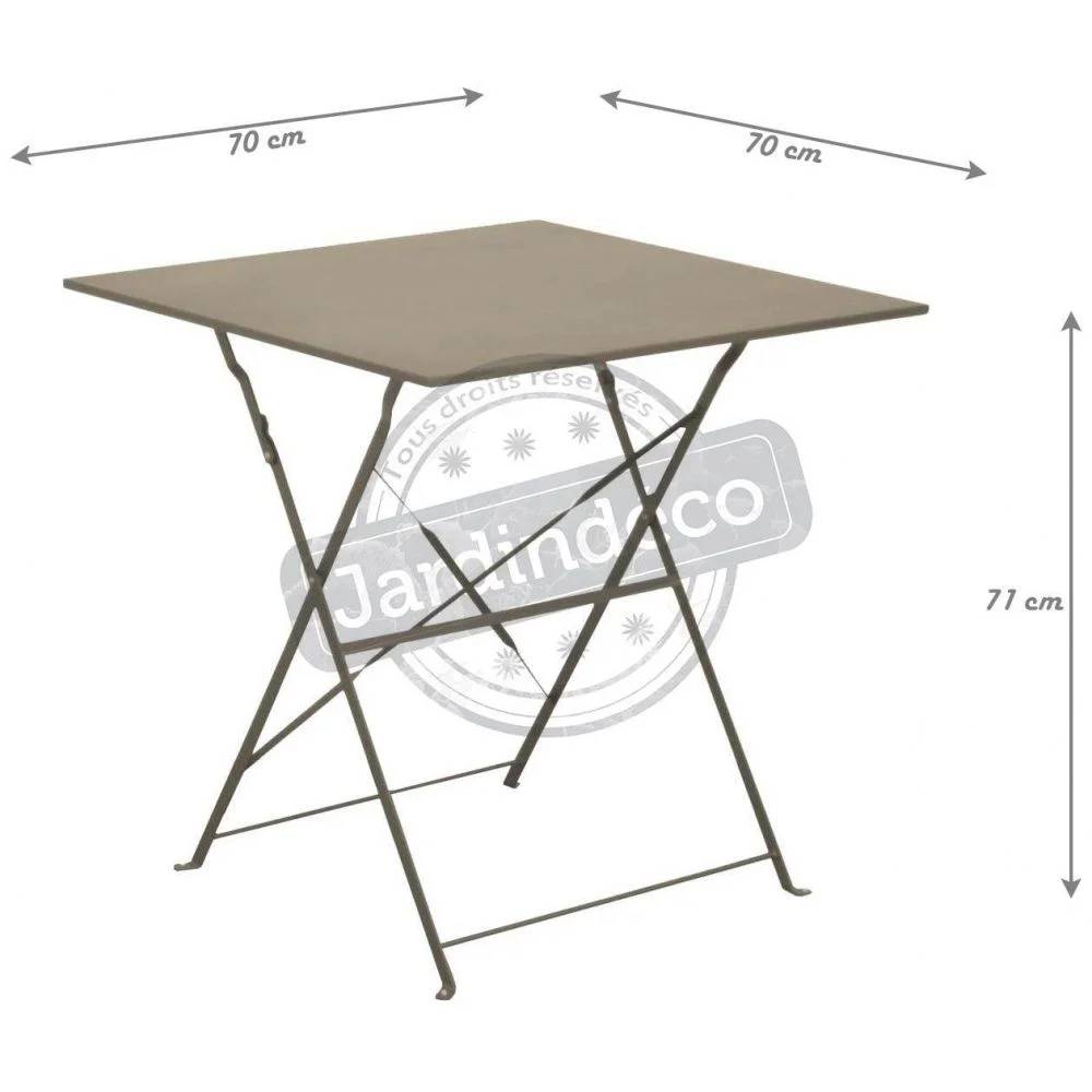 Pro Loisirs - Table de jardin carré pliante acier bleu 2 personnes Cuba Proloisirs - Image 4