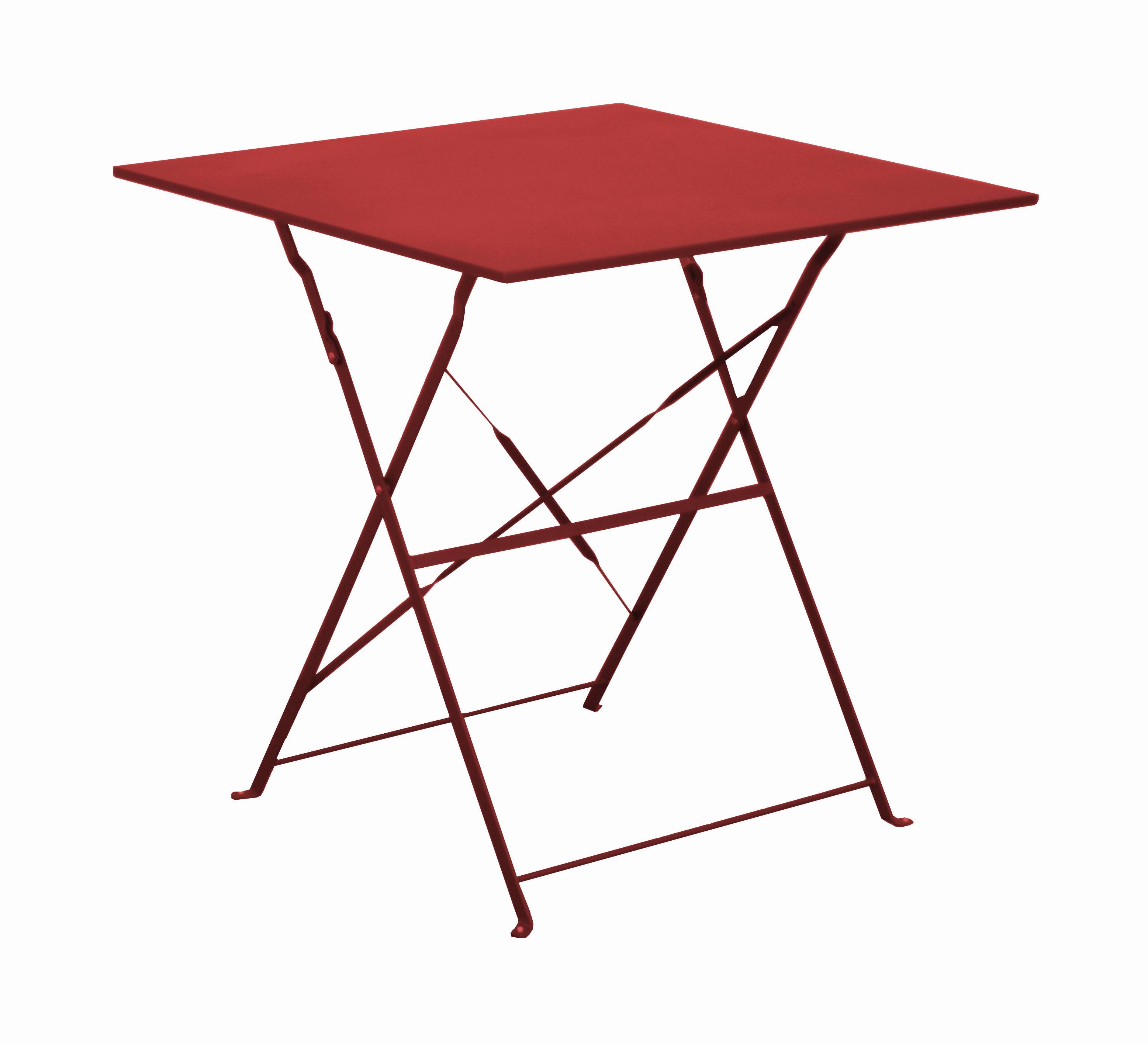 Pro Loisirs - Table de jardin carré pliante acier rouge 2 personnes Cuba Proloisirs - Image 1