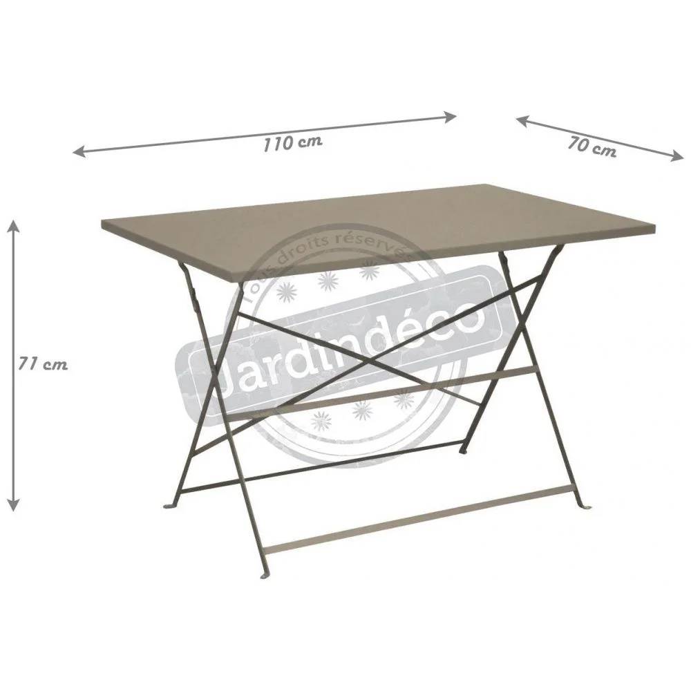 Pro Loisirs - Table de jardin rectangulaire pliante acier bleu 4 personnes Cuba Proloisirs - Image 2