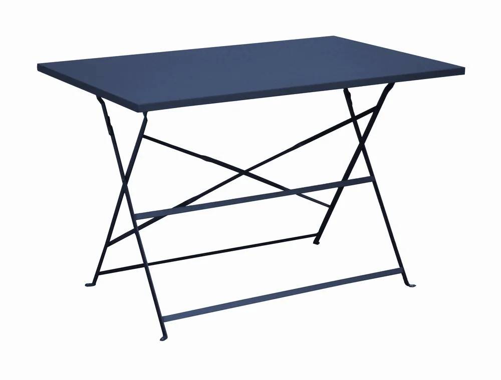 Pro Loisirs - Table de jardin rectangulaire pliante acier bleu 4 personnes Cuba Proloisirs