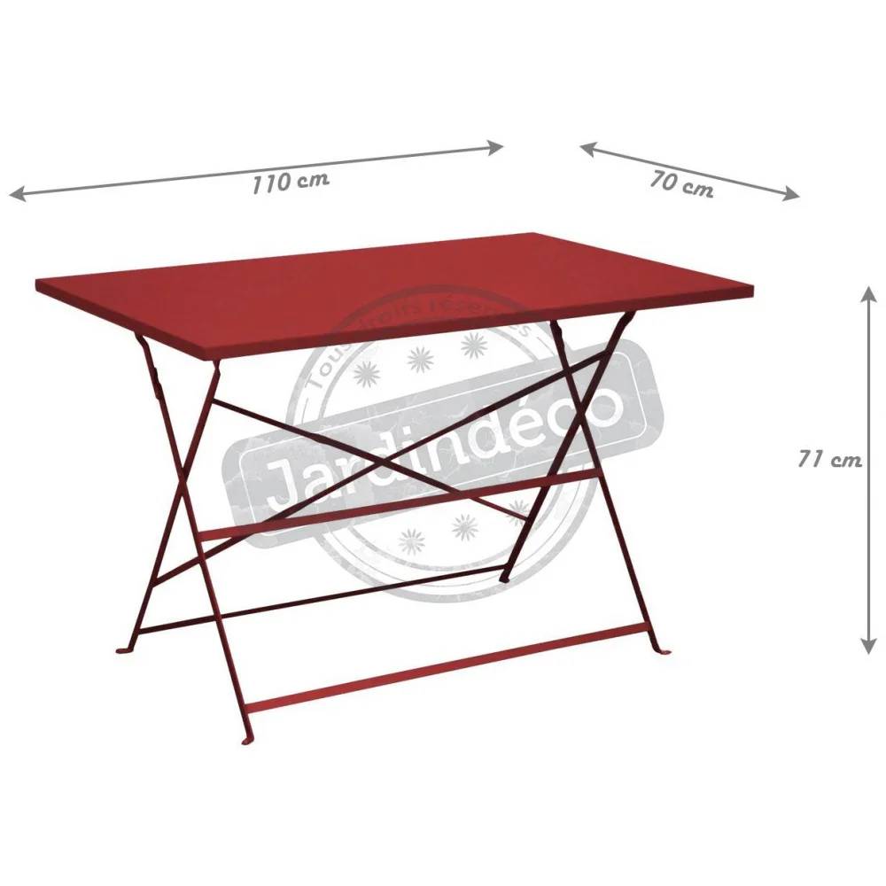 Table Pliante De Jardin Carrée BASTIAN Par Relaxdays – Pliable, Bois Et Métal, Marron