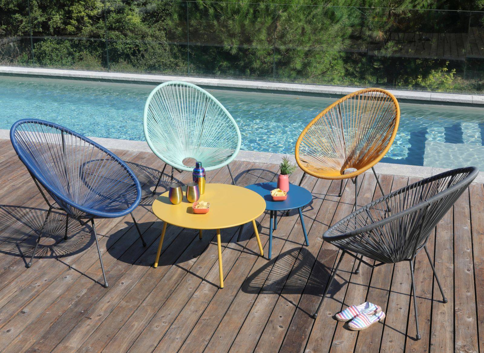 Pro Loisirs - Table basse de jardin acier bleu – RIO - Image 4