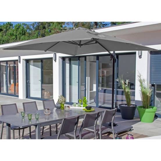 Pro Loisirs - Pro Loisirs - Parasol déporté Roma Taupe L.3 x l.3 x H.2,56 m - Image 6