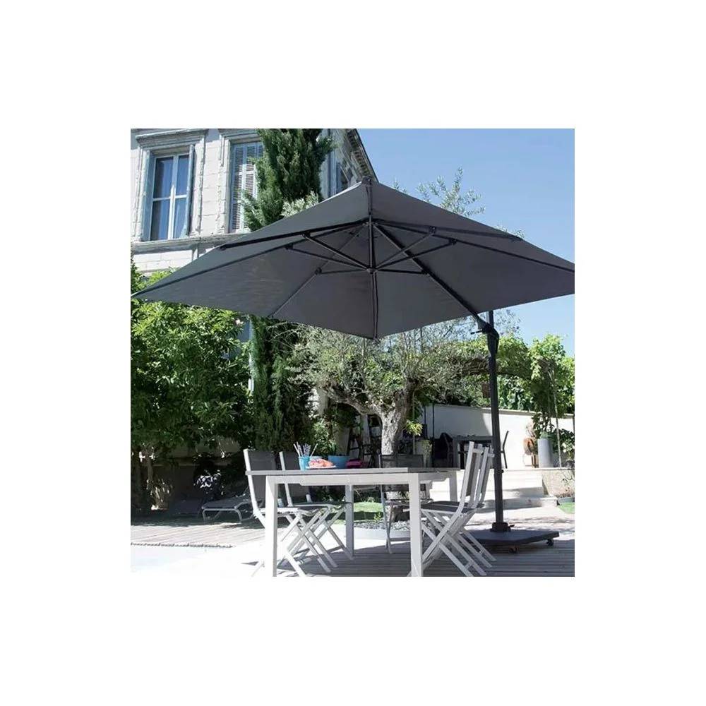 Pro Loisirs - Pro Loisirs - Parasol déporté Roma Taupe L.3 x l.3 x H.2,56 m - Image 7