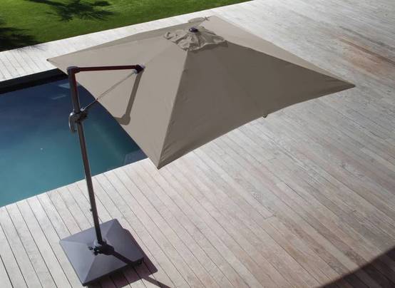 Pro Loisirs - Pro Loisirs - Parasol déporté Roma Taupe L.3 x l.3 x H.2,56 m - Image 1