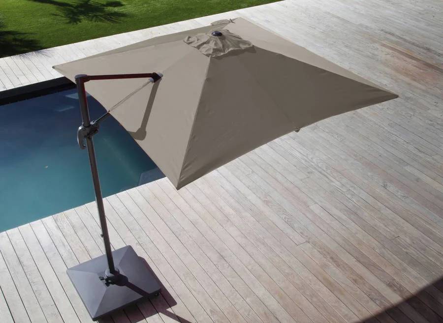 Pro Loisirs - Pro Loisirs - Parasol déporté Roma Taupe L.3 x l.3 x H.2,56 m