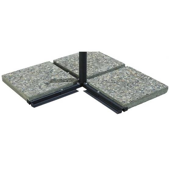 Parasol déporté inclinable Pagode aluminium Ø300 cm gris - Image 3