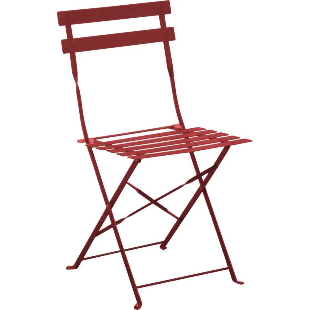 Pro Loisirs - Chaise de repas pliante acier rouge Cuba Proloisirs - Imagen 3