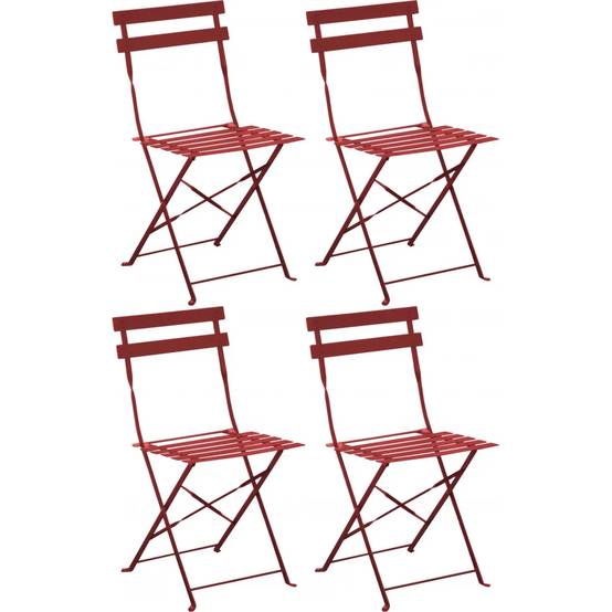Pro Loisirs - Chaise de repas pliante acier rouge Cuba Proloisirs - Image 5