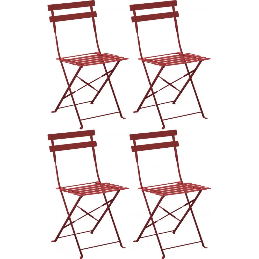 Pro Loisirs - Chaise de repas pliante acier rouge Cuba Proloisirs - Imagen 5