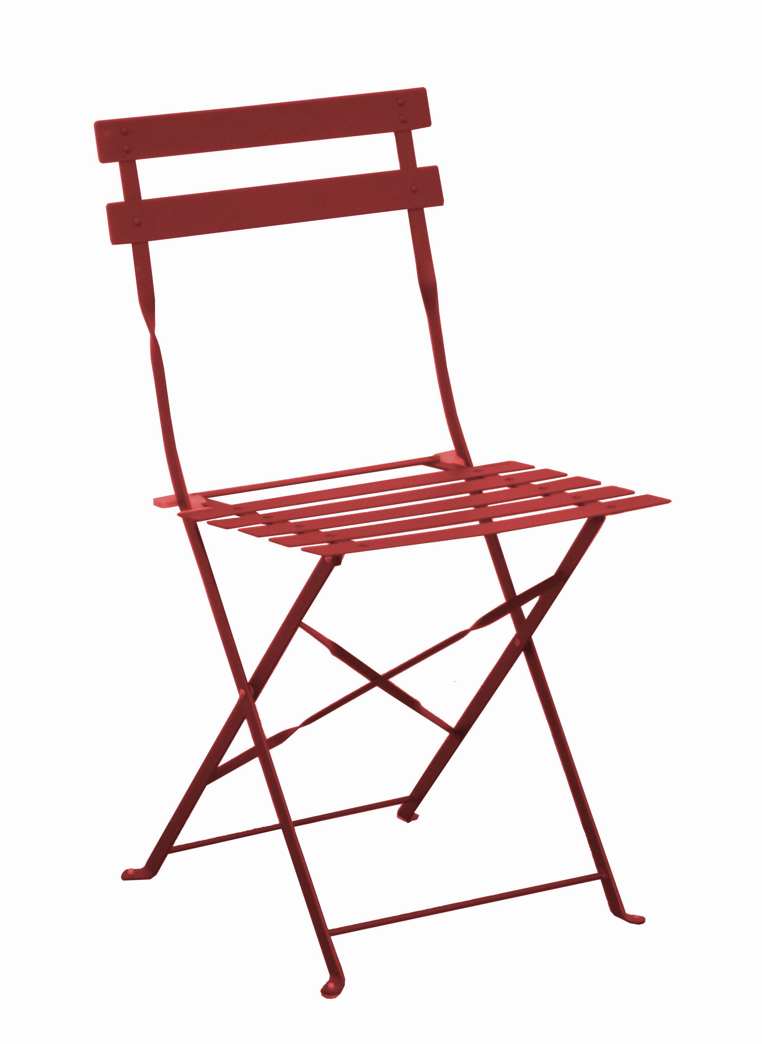 Pro Loisirs - Chaise de repas pliante acier rouge Cuba Proloisirs - Imagen 1
