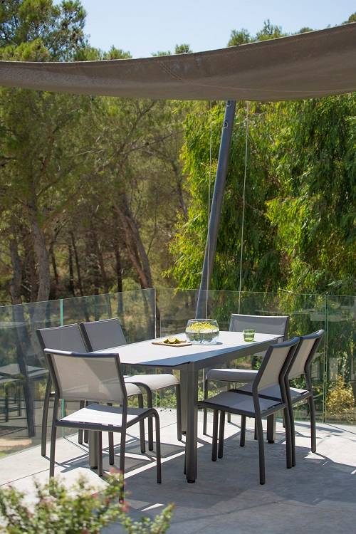 Les jardins® - Table extensible Balcon en alu. et HPL L.145/185 x l.75 x H.75 cm - Image 1
