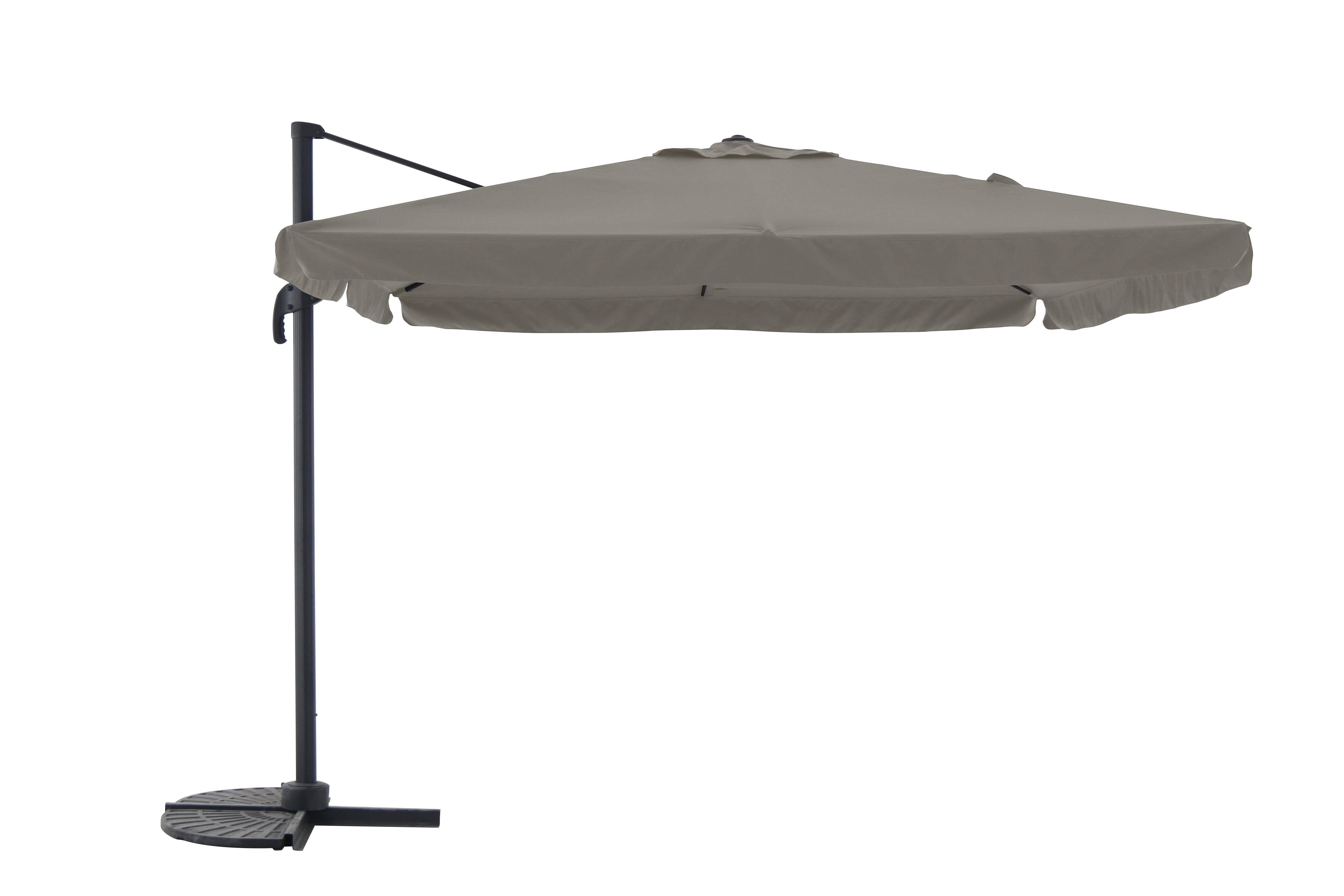 Parasol déporté Florence anthracite/taupe L.300 x l.300 cm