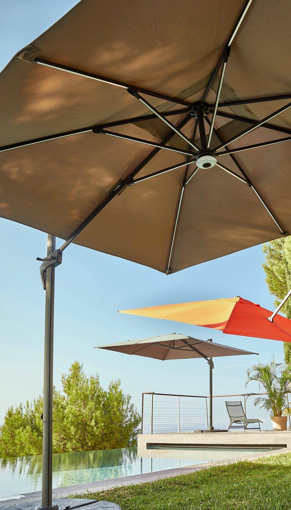 Parasol déporté Rome anthracite/anthracite L.400 x l.300 cm - Imagen 2