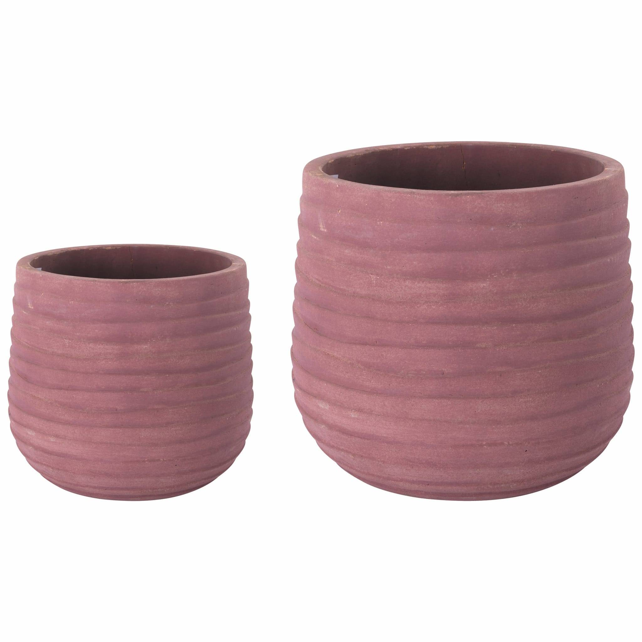 Mica Décoration - Mica Decorations - Mount Pot de Fleur Rouge H.29 x Ø.31,5 cm - Imagen 2