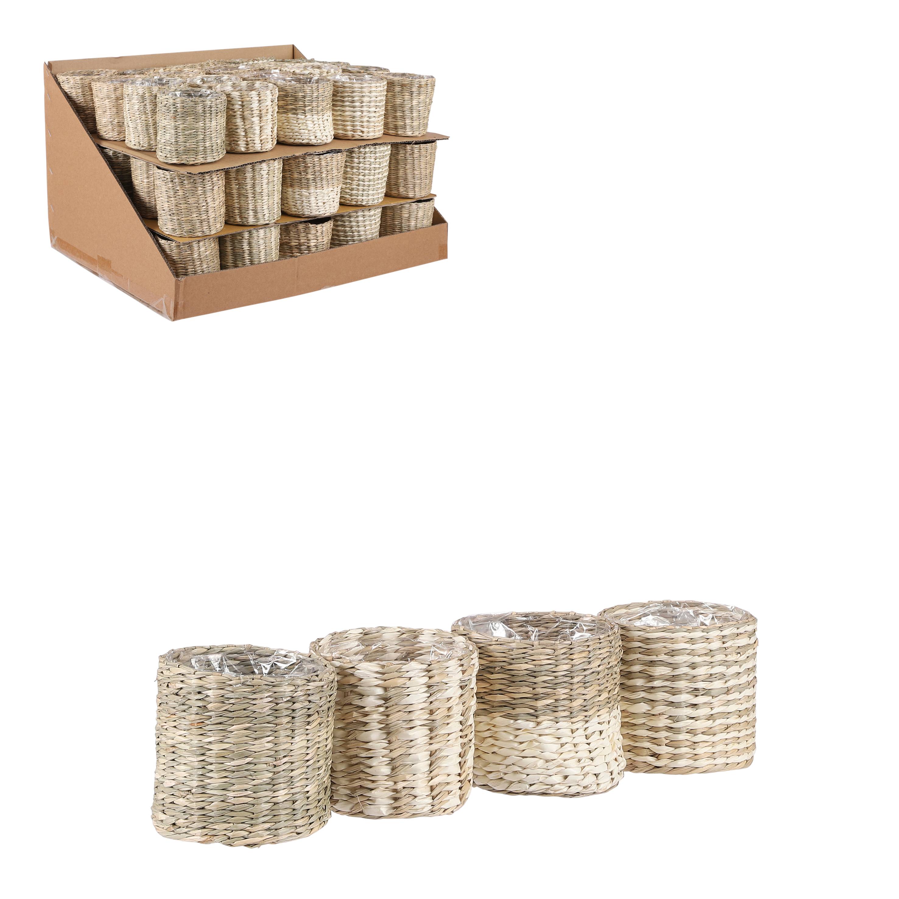 Panier modèle alexis osier blanc-beige Ø10cm H 9cm - MICA DECORATIONS - Image 2