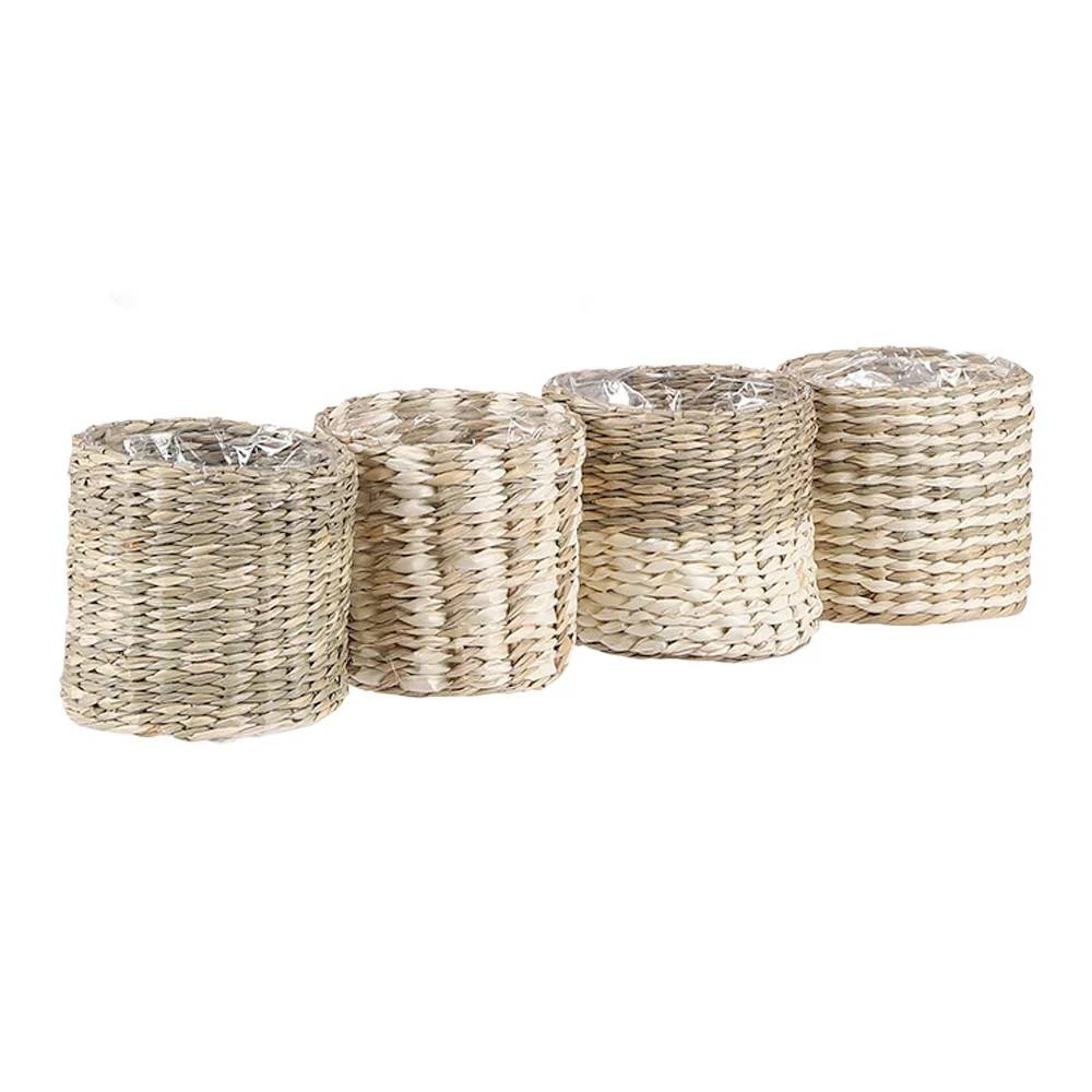 Panier modèle alexis osier blanc-beige Ø10cm H 9cm - MICA DECORATIONS - Image 1